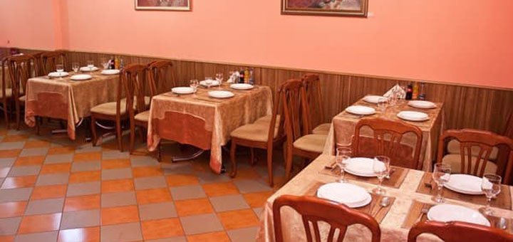 The menu in the cafe "Atlant" in Uzhgorod. Book cheaply