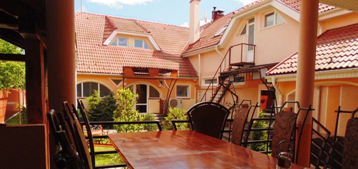 Cafe at the Anita Hotel in Uzhgorod. Book at a discount