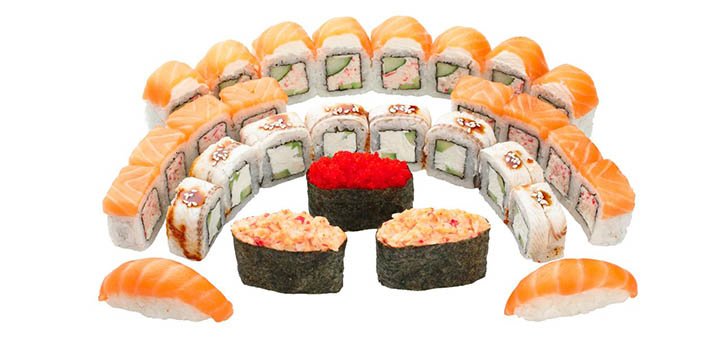 Sets in the Sushi Wok sushi bar. Order at a discount