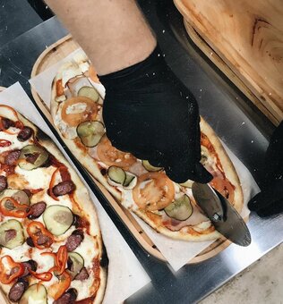 Pizza on special offer from the square