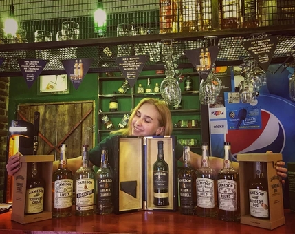 Irish pub Kork in Lviv. Book.