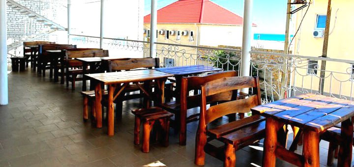 Summer terrace at the Iceberg Hotel in the Iron Port. Book trips to the Black Sea at a discount.