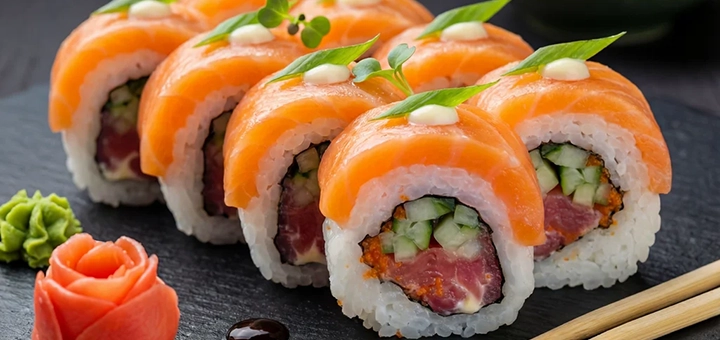Amo Sushi delivery. Order with the 11% off special offer.