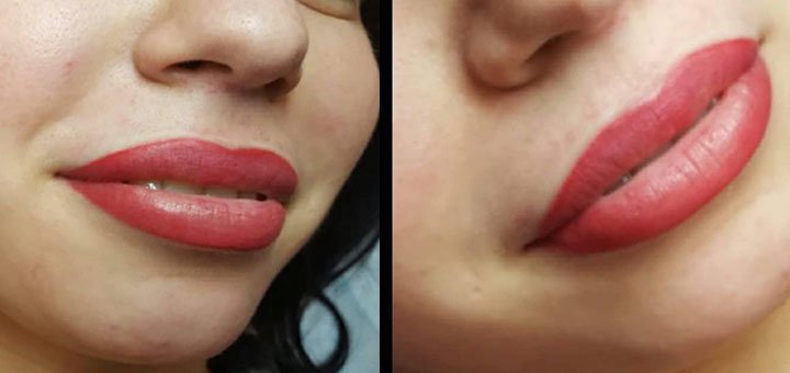 Татуаж губ в студии мастера Натальи Дятко «Soft Touch» в Кривом Роге. Записывайтесь на перманентный макияж по акции.