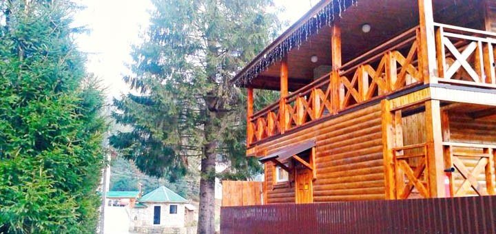 View of the hotel and restaurant complex "Crimea" in Yaremche. Book your vacation with a promotion.