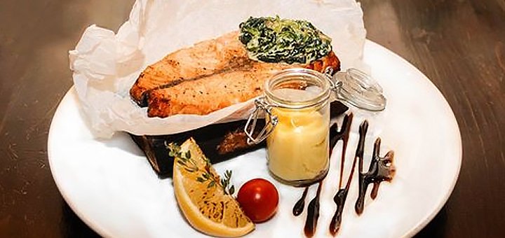 The menu of the restaurant «Black pig». Discounts on all dishes