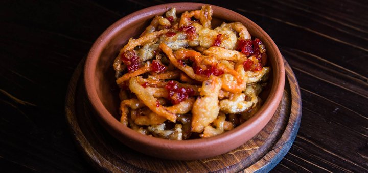 The menu of the restaurant «Black pig». Discounts on all dishes