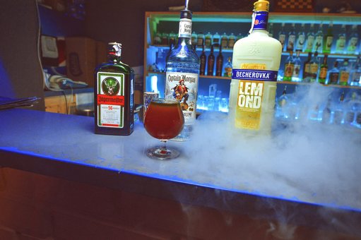 Cocktails at Hookah nights air in Kiev. Order by promotion