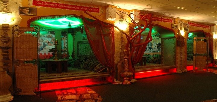 The hall of the restaurant "White Sun of the Desert." Visit by promotion